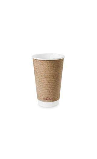 Double wall brown Kraft cup - 16oz (500/pack) – QAR Supplies