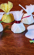 Load image into Gallery viewer, Yellow Muslin Lemon Wraps with Free Ribbon Ties QAR Supplies
