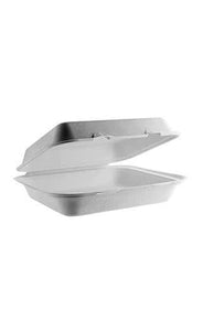 Bagasse lunch box (8in square source-reduced) QAR Supplies 