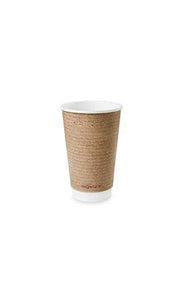 Double wall brown Kraft cup - 16oz (400/pack) QAR Supplies 